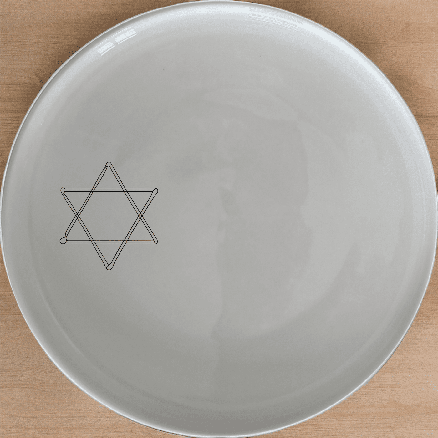 Jewish Imagery Dinner Plate Set of 4 features a classic Star of David design, perfect for any festive or everyday dining occasion.
