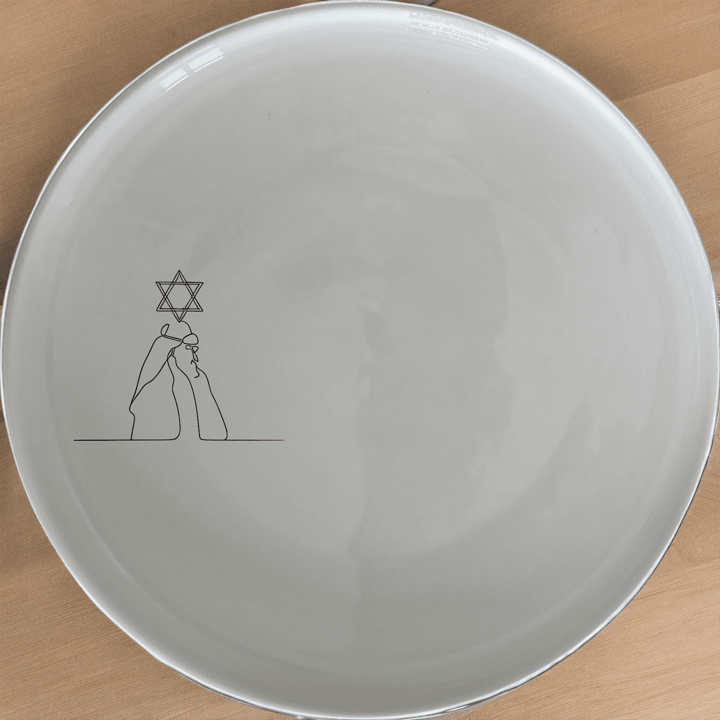 Jewish Imagery Dinner Plate Set of 4 features a unique design perfect for any dining occasion.