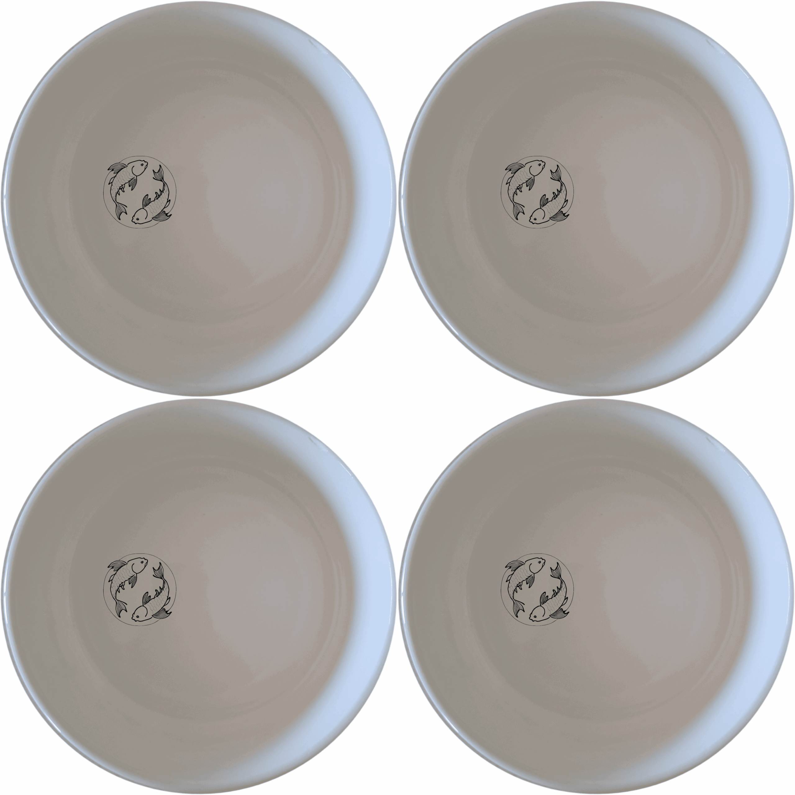 The Yingyang Koi Fish Bowl Set of 4 features a harmonious design inspired by the yin-yang symbol, perfect for adding an artistic touch to your dining experience.