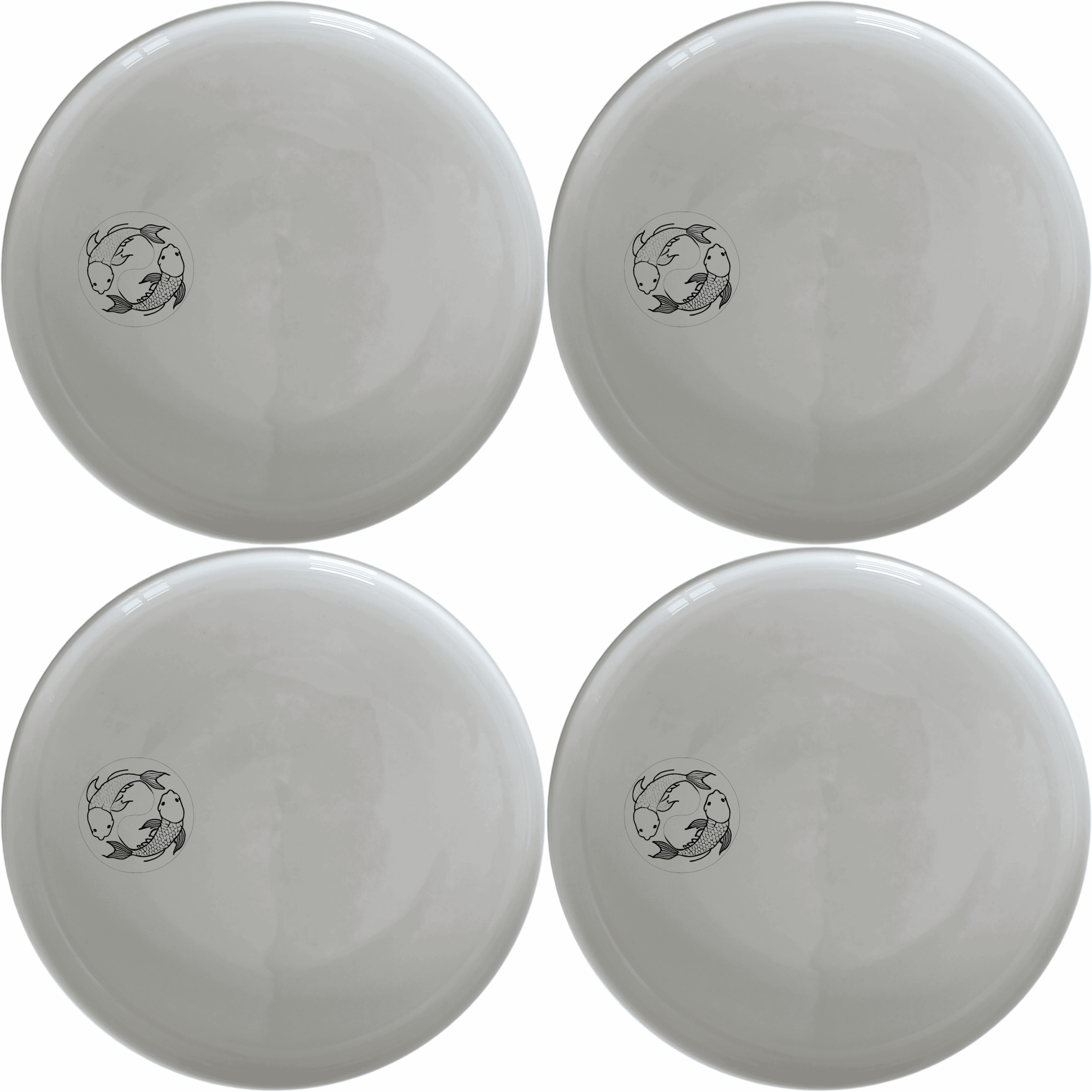 The Yingyang Koi Fish Side Plate Set of 4 features a harmonious design that brings balance and tranquility to your dining experience.