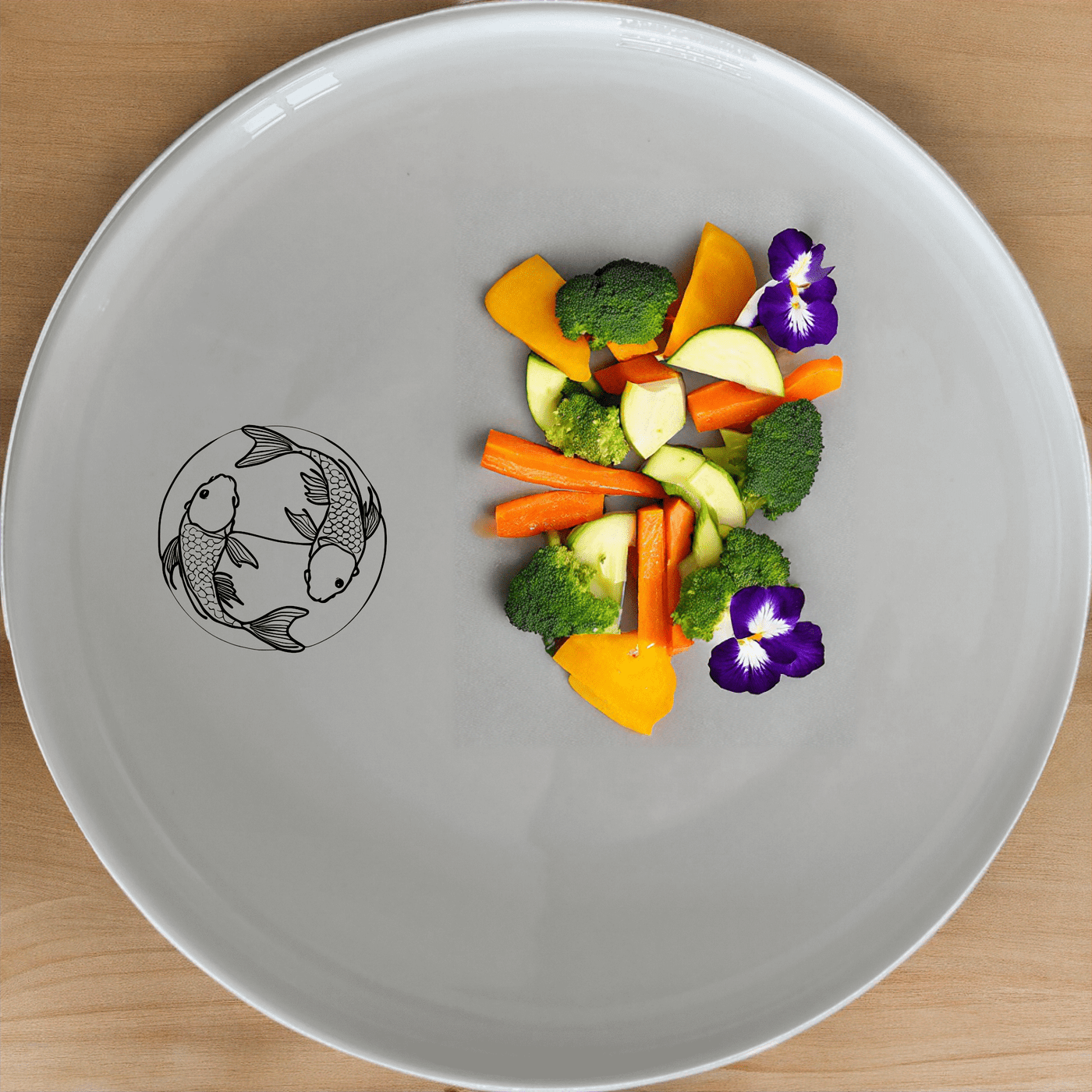 The Yingyang Koi Fish Side Plate Set of 4 features a striking design that combines traditional Asian symbolism with modern elegance, perfect for any dining occasion.