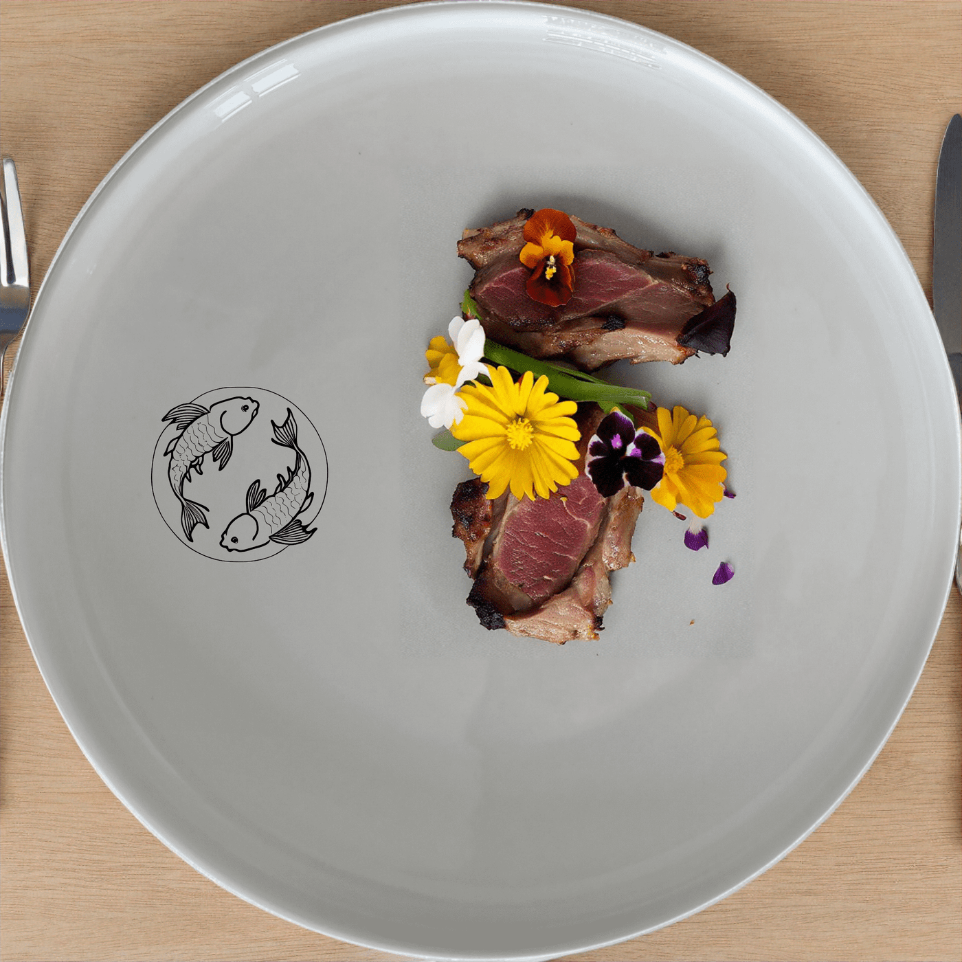 The Yingyang Koi Fish Side Plate Set of 4 features a harmonious design inspired by the balance of yin and yang, perfect for adding a touch of serenity to any dining setting.