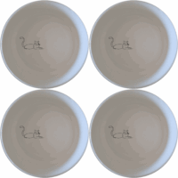 Lazy Stretching Cat Bowl Set of 4 - Range 3 is a charming and functional addition to any kitchen, perfect for pet lovers.