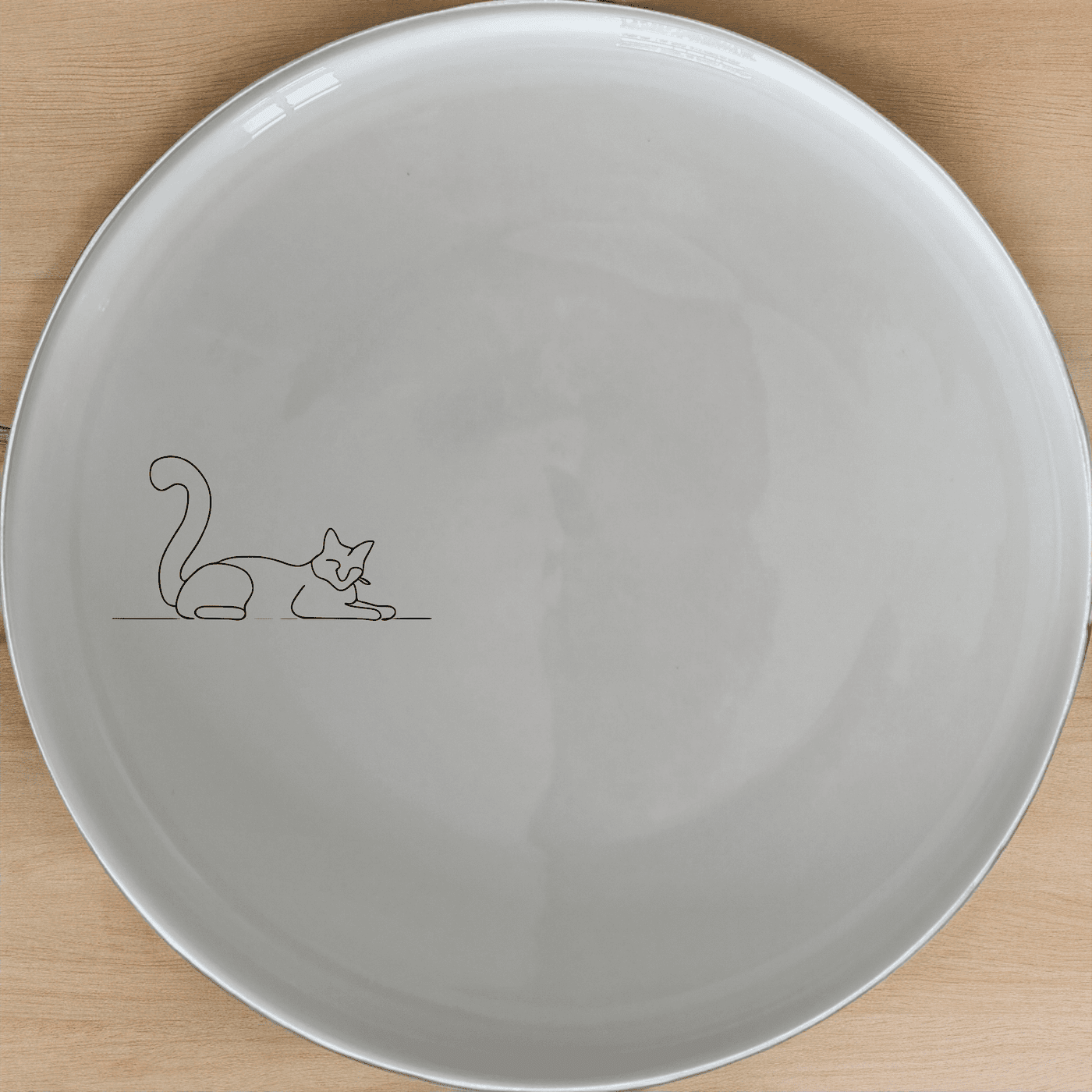 Lazy Stretching Cat Dinner Plate Set of 4 - Range 1 is a charming and stylish dinner plate set featuring a minimalist cat design.