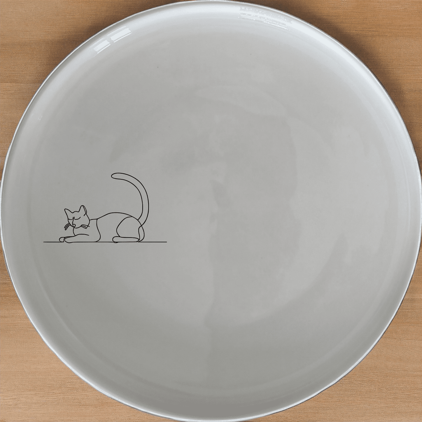 Lazy Stretching Cat Dinner Plate Set of 4 - Range 2 is a stylish and functional dinner plate set featuring a minimalist cat design.