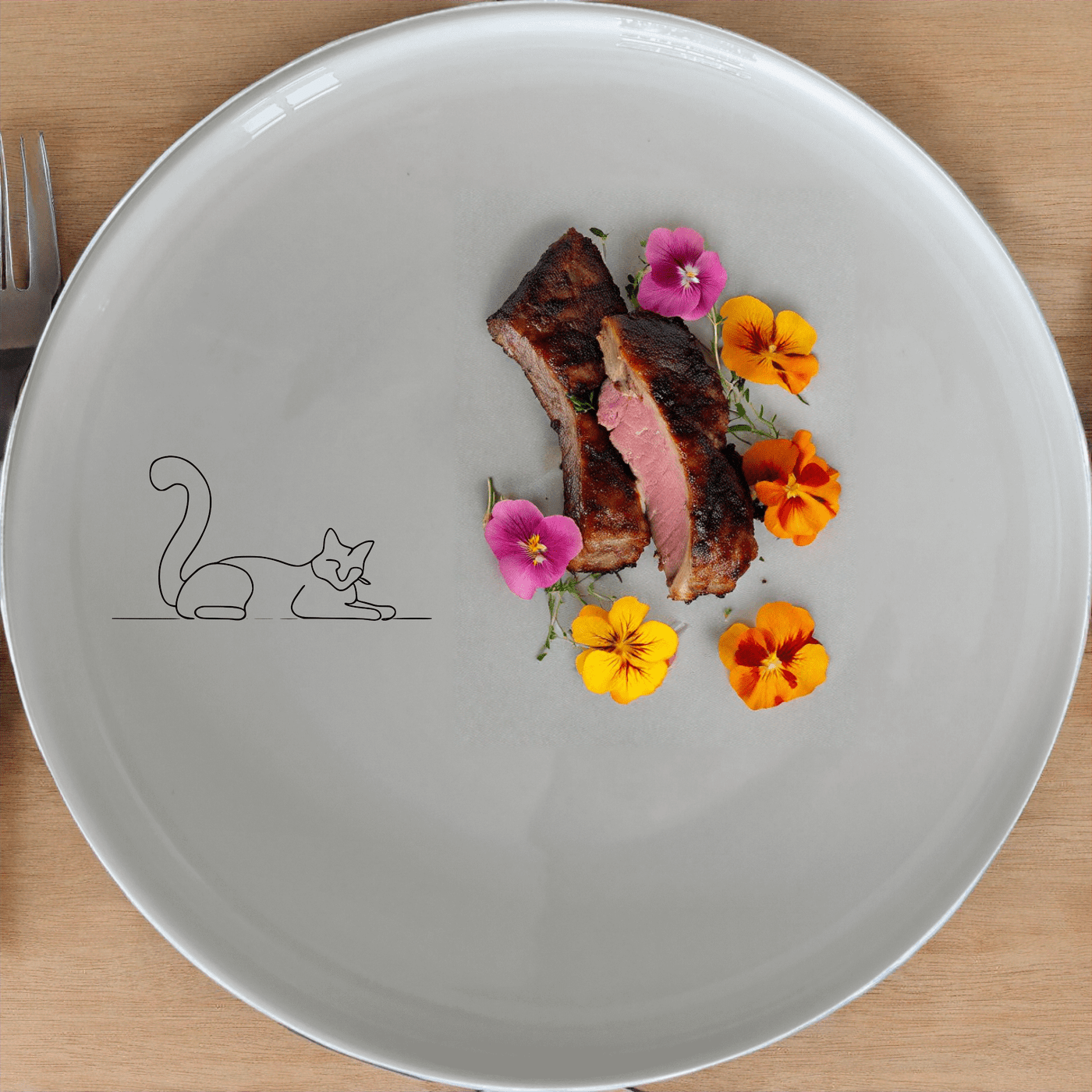 Lazy Stretching Cat Side Plate Set of 4 - Range 1 is a charming and stylish addition to any dining table, perfect for modern homes.