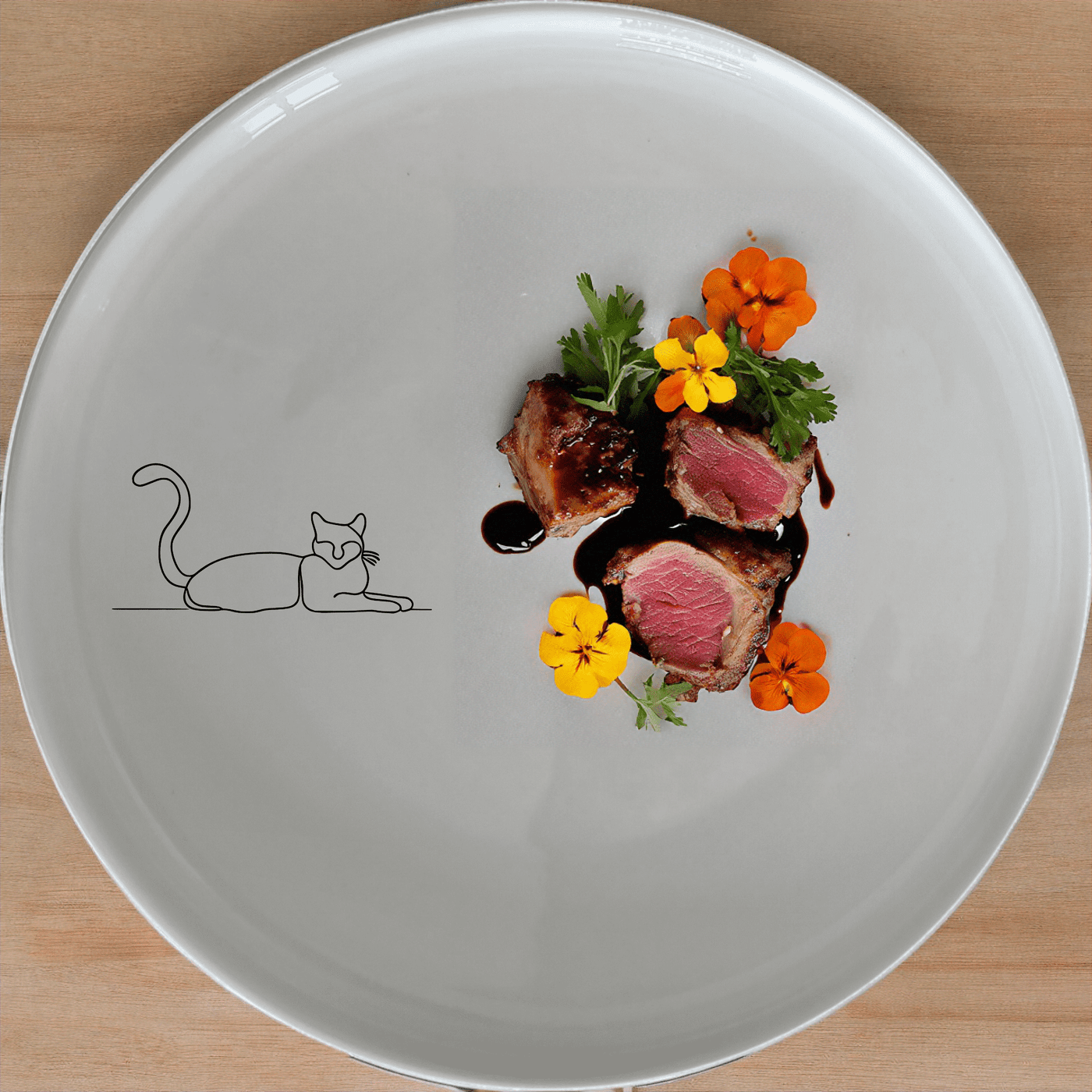 Lazy Stretching Cat Side Plate Set of 4 - Range 3 is a charming and stylish addition to any dining table.