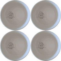 Live Love Laugh Bowl Set of 4 - Range 1 is a charming set of four white ceramic bowls, each featuring an elegant laser-etched design.