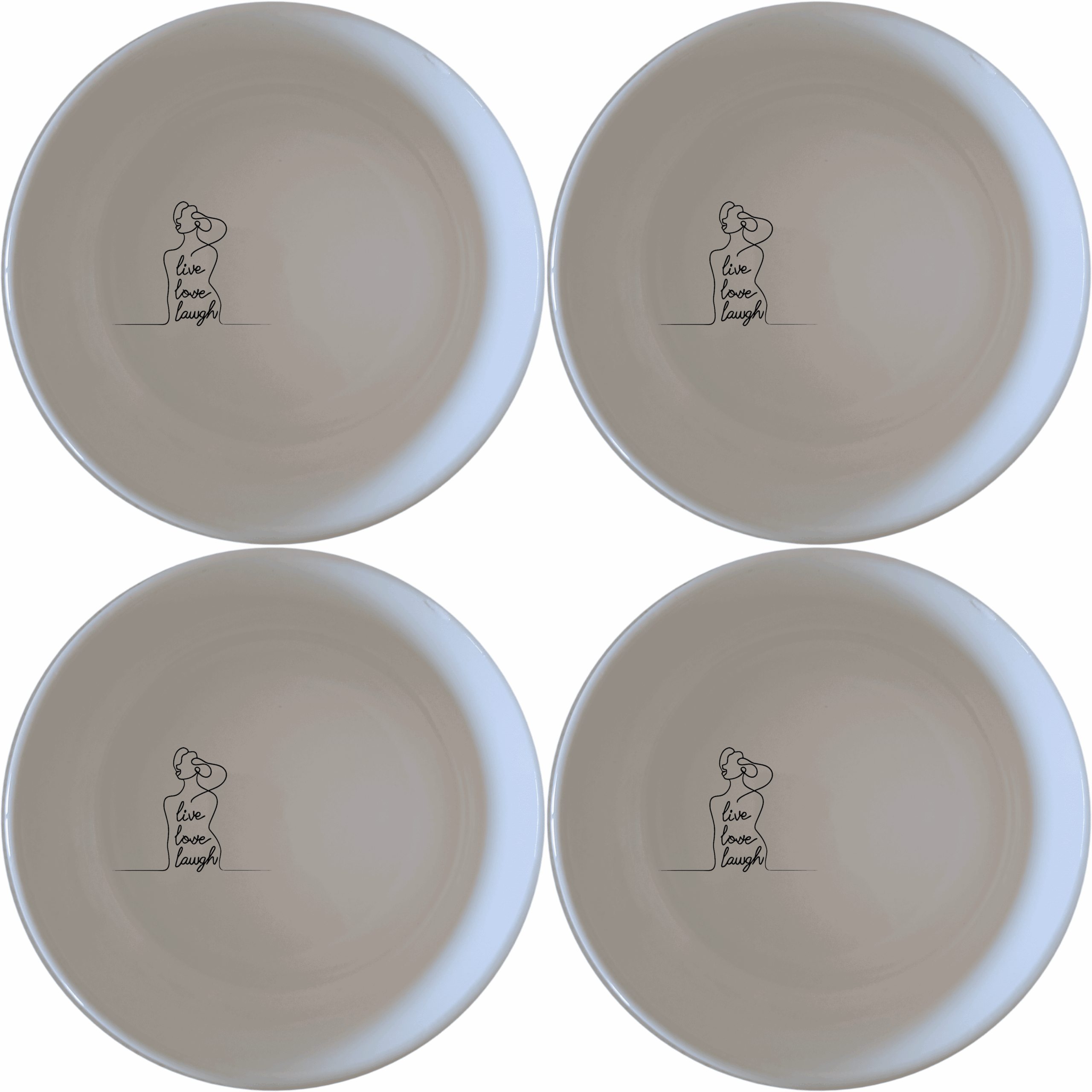 Live Love Laugh Bowl Set of 4 - Range 4 is a charming and versatile set perfect for everyday use or special occasions.