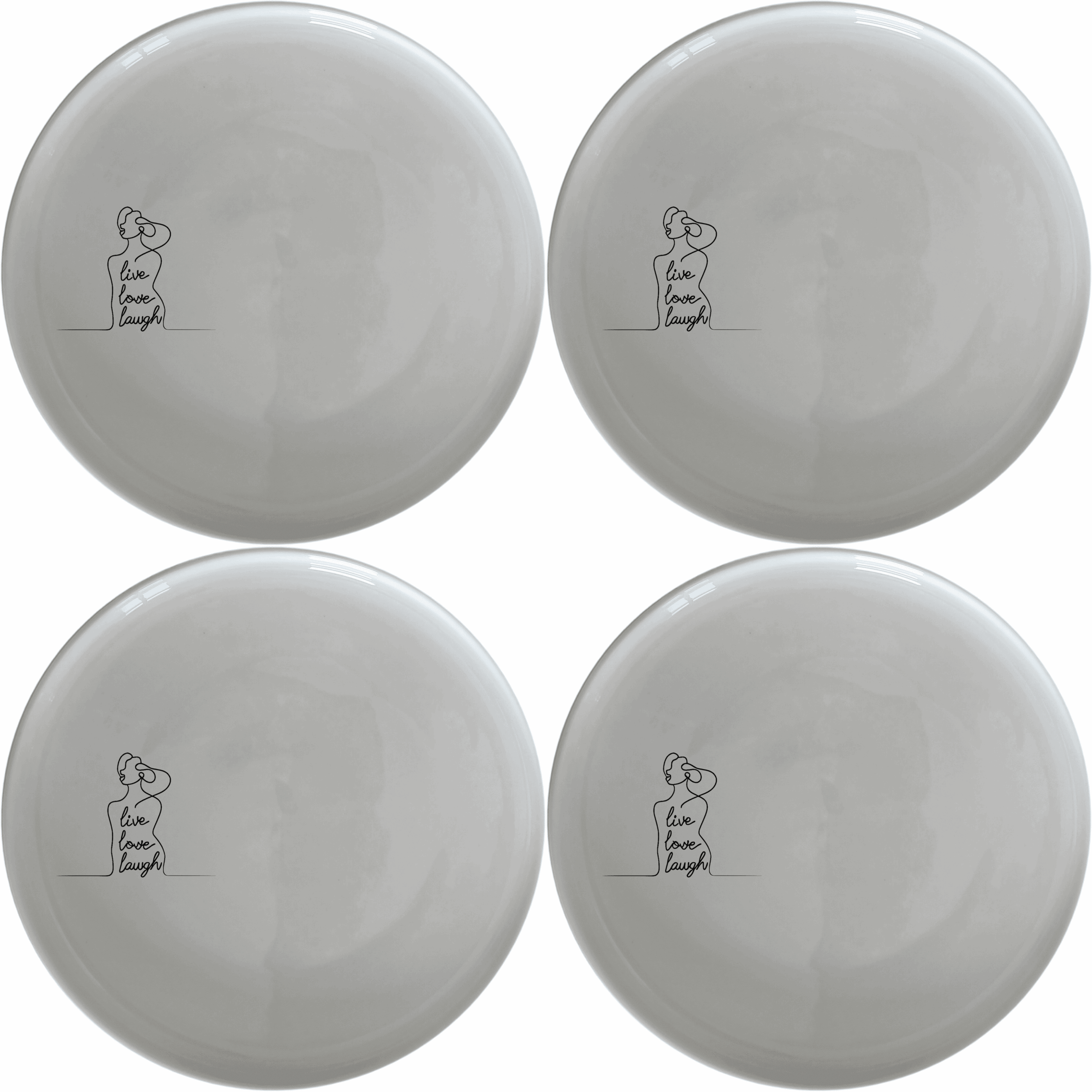 Live Love Laugh Side Plate Set of 4 - Range 4 is a stylish and versatile addition to your dining collection.