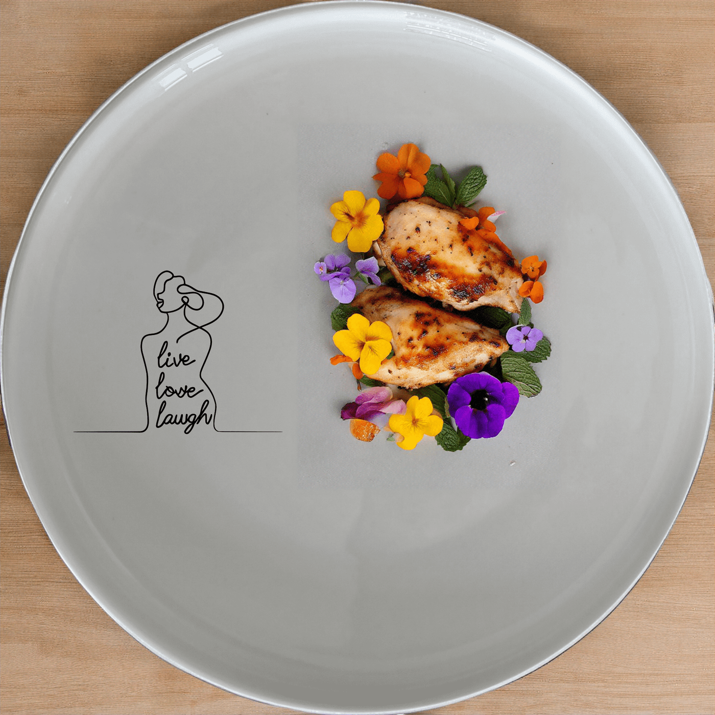 Live Love Laugh Dinner Plate Set of 4 - Range 4 is a stylish and versatile dinner plate set perfect for everyday use or special occasions.