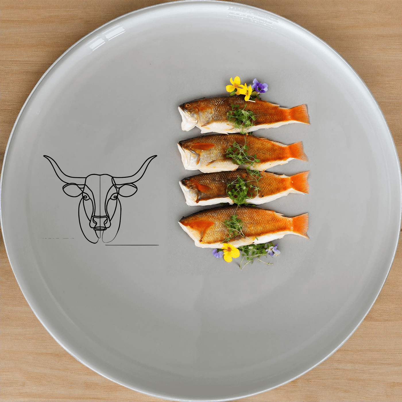 The Long Horn Steer Dinner Plate Set of 4 - Range 4 features a sleek, minimalist design perfect for modern dining. Crafted from durable ceramic, these plates are microwave and dishwasher safe, making them ideal for everyday use or special occasions.