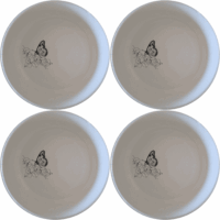 Monarch Butterfly Bougainvillea Bowl Set of 4 - Range 1 is a beautiful and elegant set of four ceramic bowls, perfect for any dining occasion.