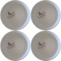 Monarch Butterfly Bougainvillea Bowl Set of 4 - Range 2 is a stunning set of four 12cm ceramic bowls featuring a delicate laser-etched design of a monarch butterfly and bougainvillea flowers, perfect for everyday use or special occasions.