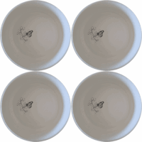 Monarch Butterfly Bougainvillea Bowl Set of 4 - Range 3 is a beautiful and elegant set of four ceramic bowls, perfect for any kitchen or dining room.