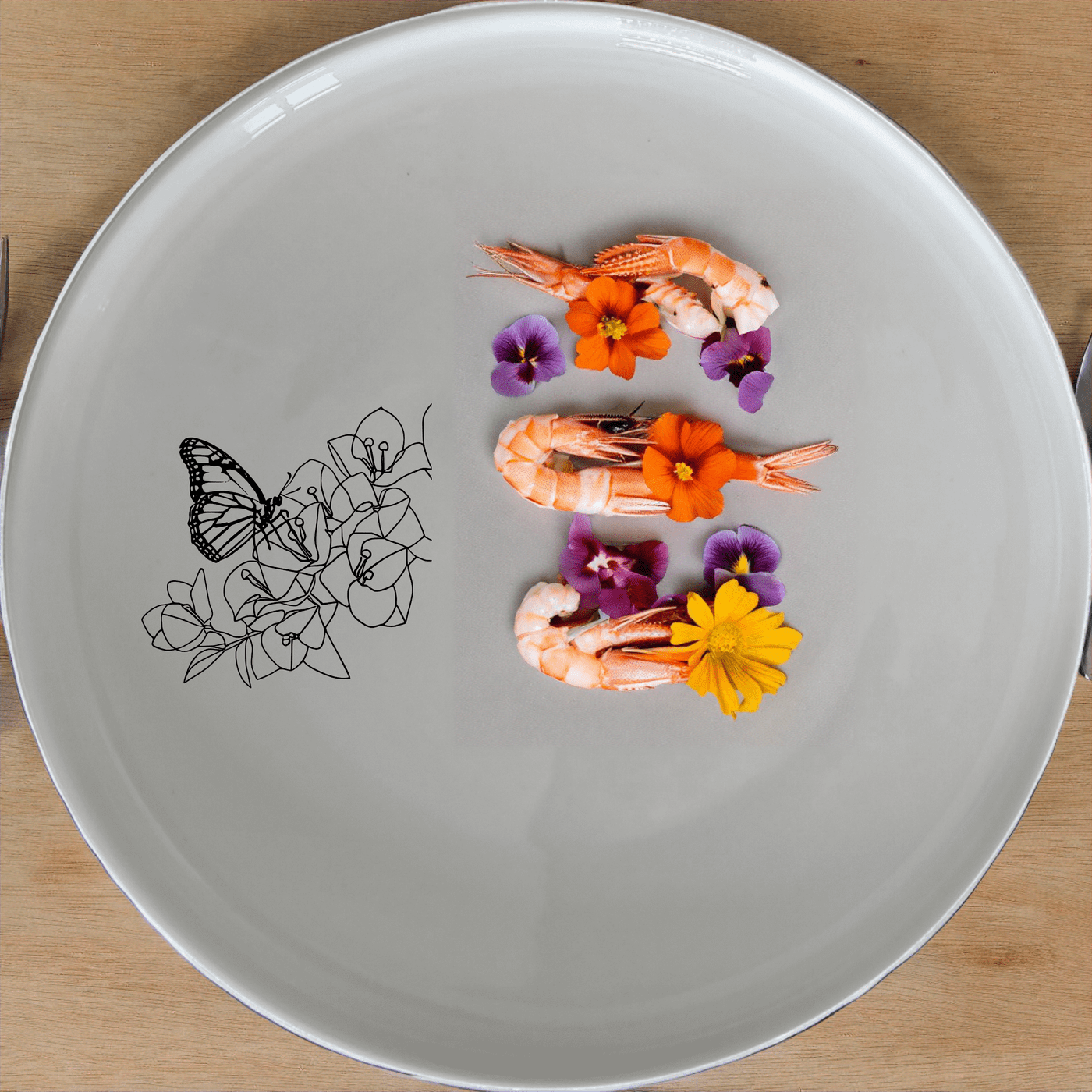 Monarch Butterfly Bougainvillea Dinner Plate Set of 4 - Range 2 is a beautiful and elegant dinner plate set perfect for any home.