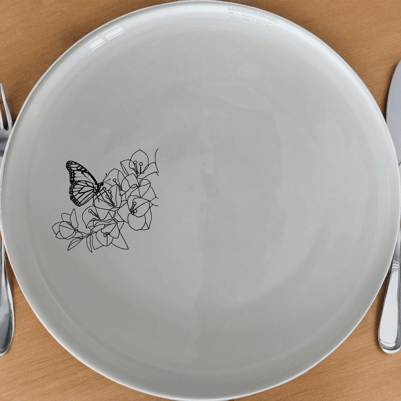 Monarch Butterfly Bougainvillea Side Plate Set of 4 - Range 2 adds elegance to any dining table with its intricate design.
