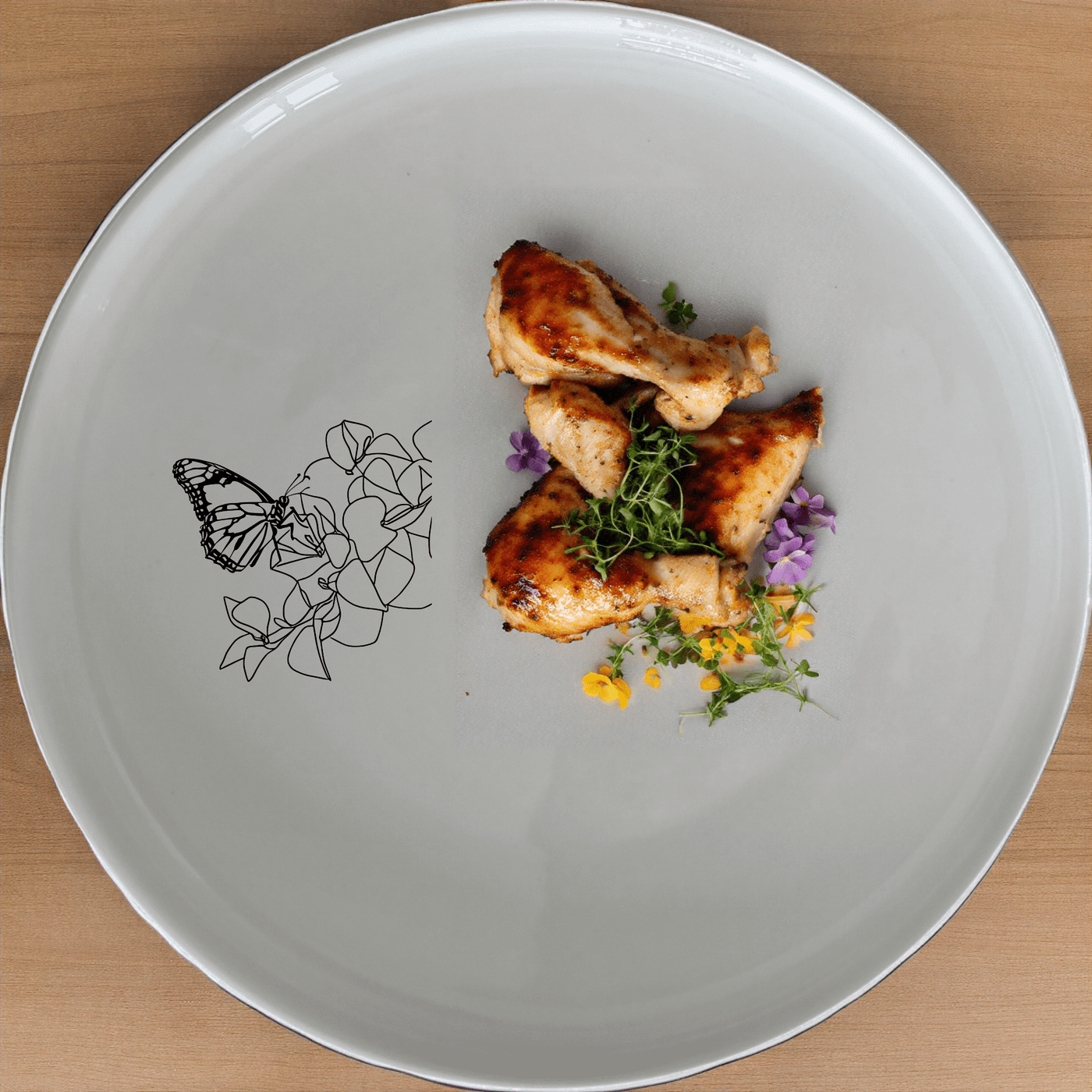 Monarch Butterfly Bougainvillea Side Plate Set of 4 - Range 4 offers a beautiful and elegant design perfect for any dining occasion.