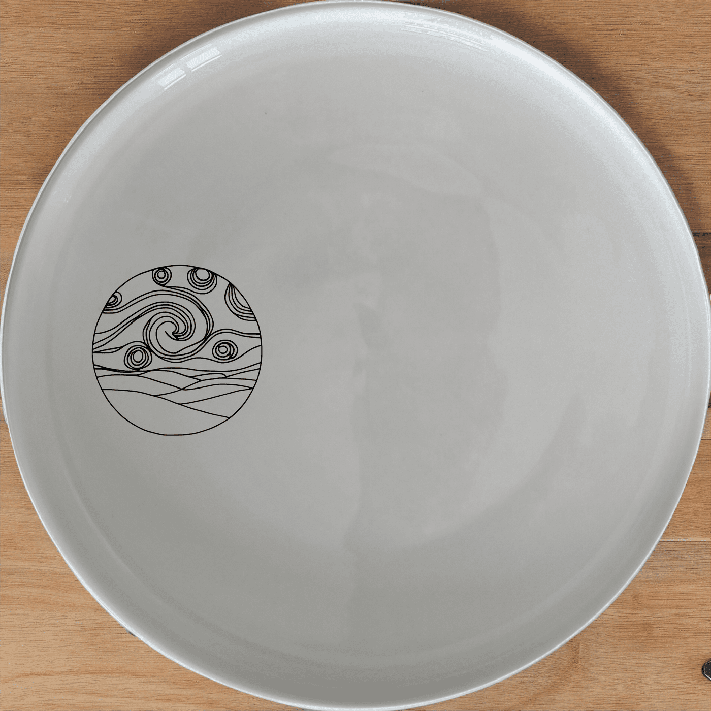 The starry night painting dinner plate set of 4 features a captivating abstract design that brings a touch of artistic elegance to your dining table.