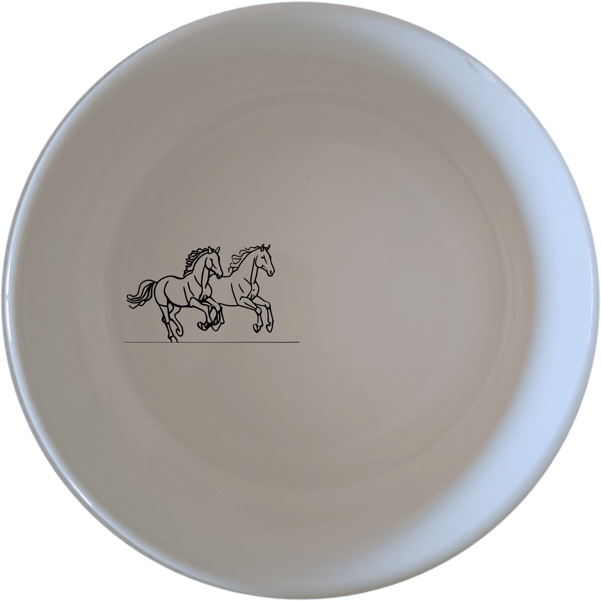 The Running Horses Bowl Set of 4 features a sleek silhouette of two horses in motion, perfect for adding a touch of elegance to your dining experience.