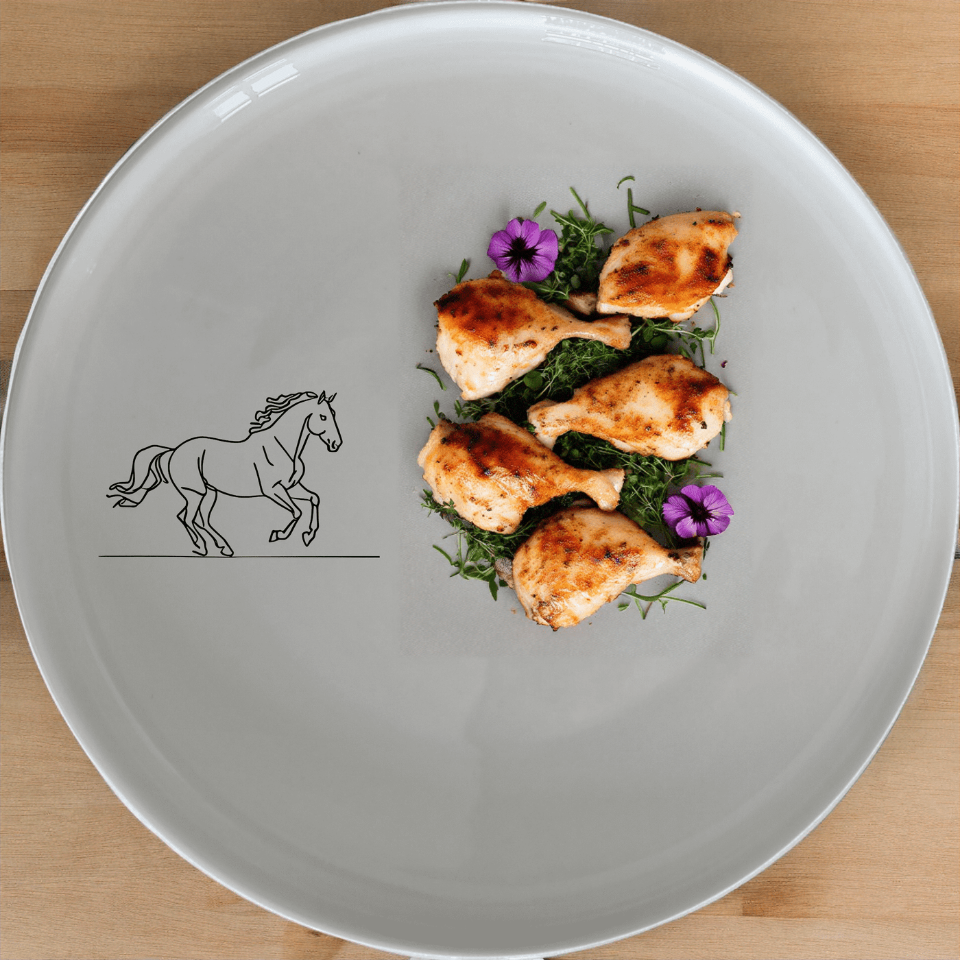 The Running Horses Dinner Plate Set of 4 features a sleek silhouette design, perfect for modern dining and everyday use.