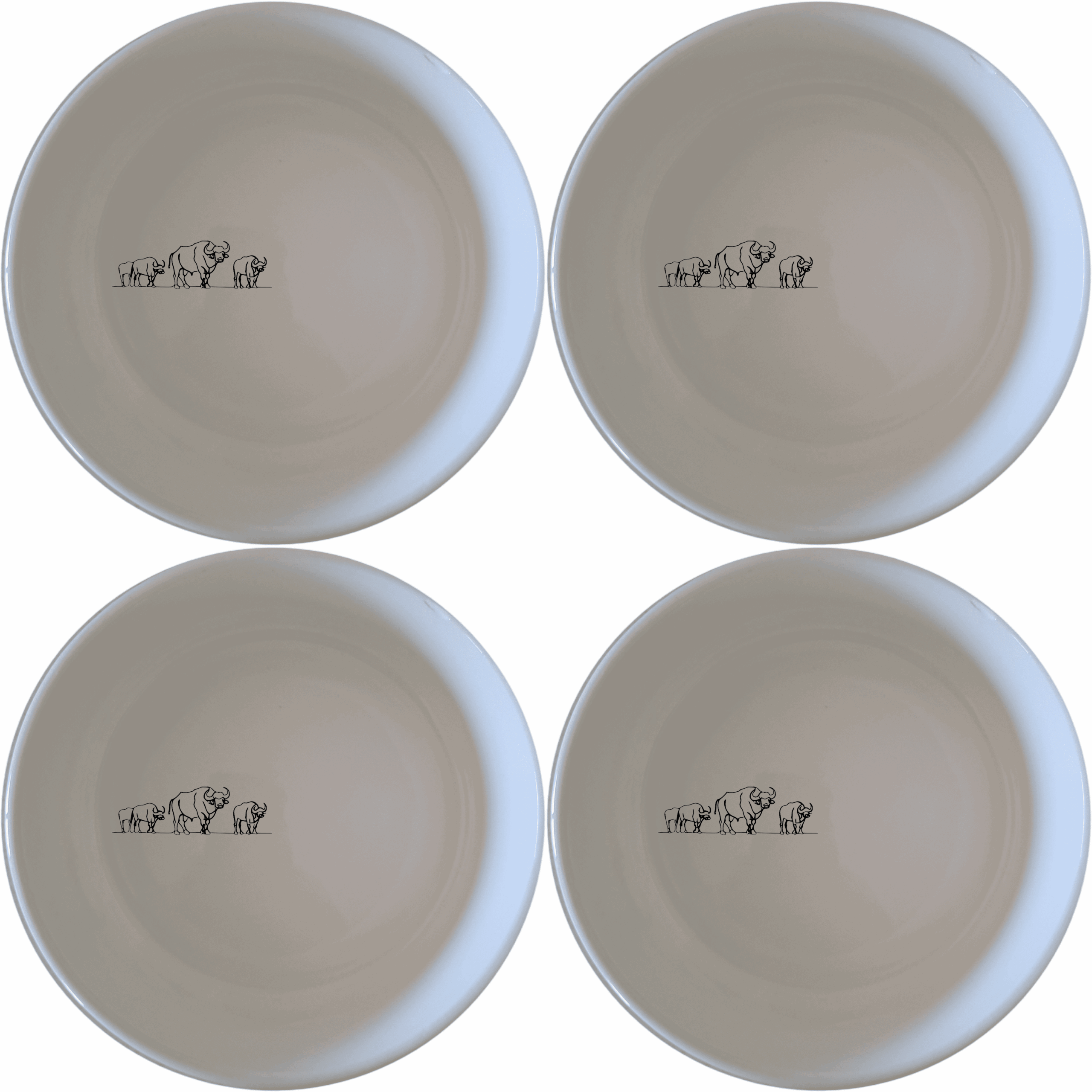 Discover the African Buffalo Silhouette Bowl Set of 4, a unique and stylish addition to your kitchen. These bowls feature a striking silhouette design that adds a touch of nature-inspired elegance to any meal.
