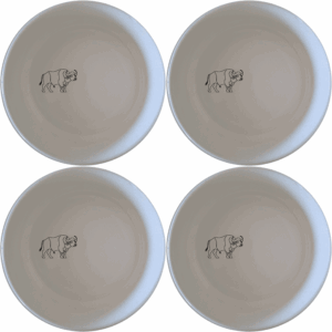 The African Buffalo Bowl Set of 4 features a striking silhouette design, perfect for modern and nature-inspired dining.