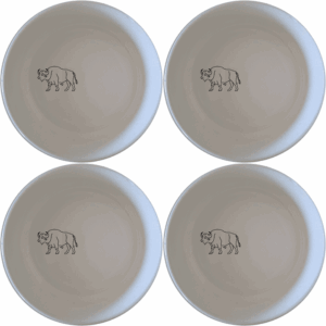 The Silhouette Big Five African Buffalo Bowl Set of 4 features elegant designs perfect for any dining occasion.