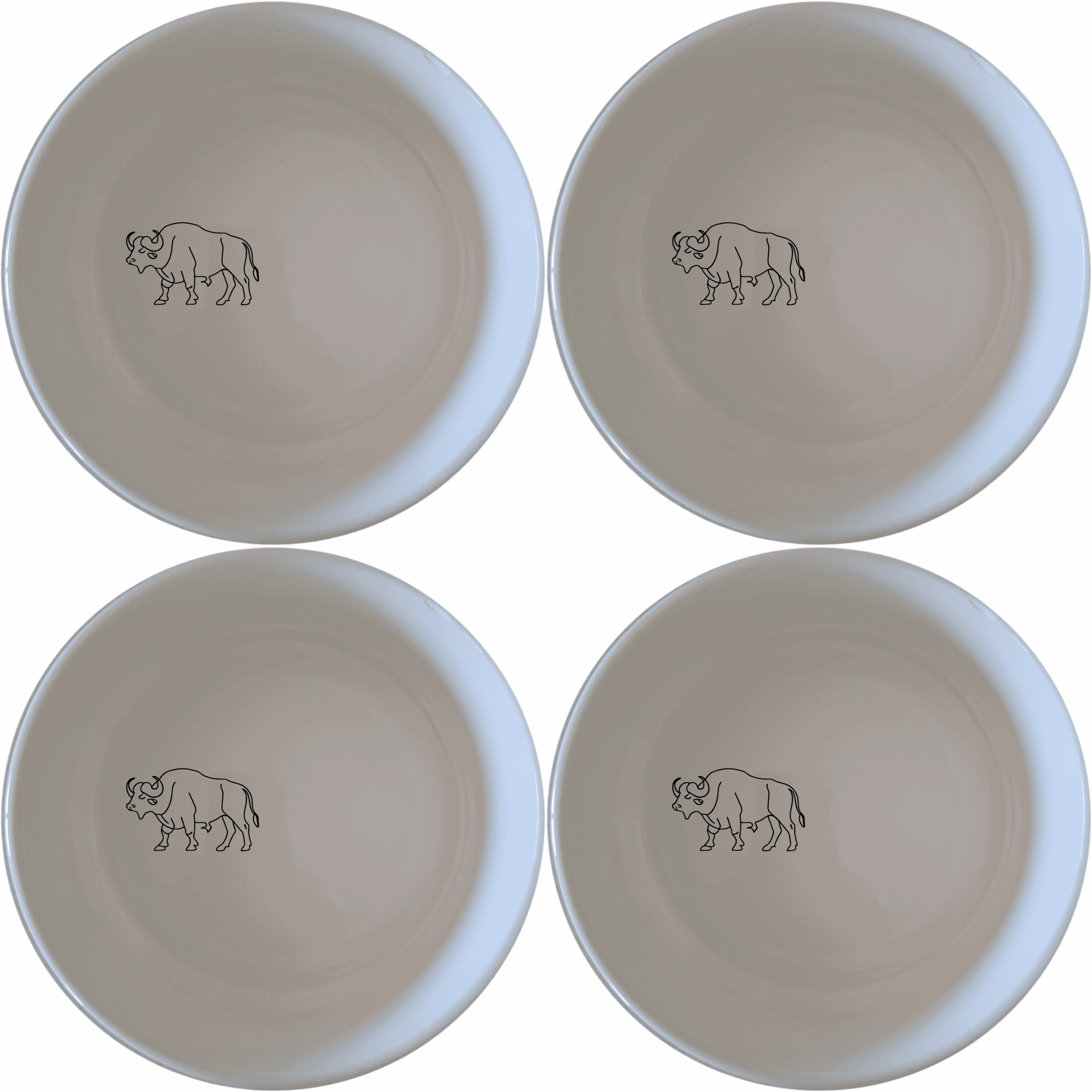 The Silhouette Big Five African Buffalo Bowl Set of 4 features elegant designs perfect for any dining occasion.