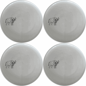 The Buffalo Silhouette Side Plate Set of 4 features a striking silhouette design, perfect for modern and rustic dining settings.