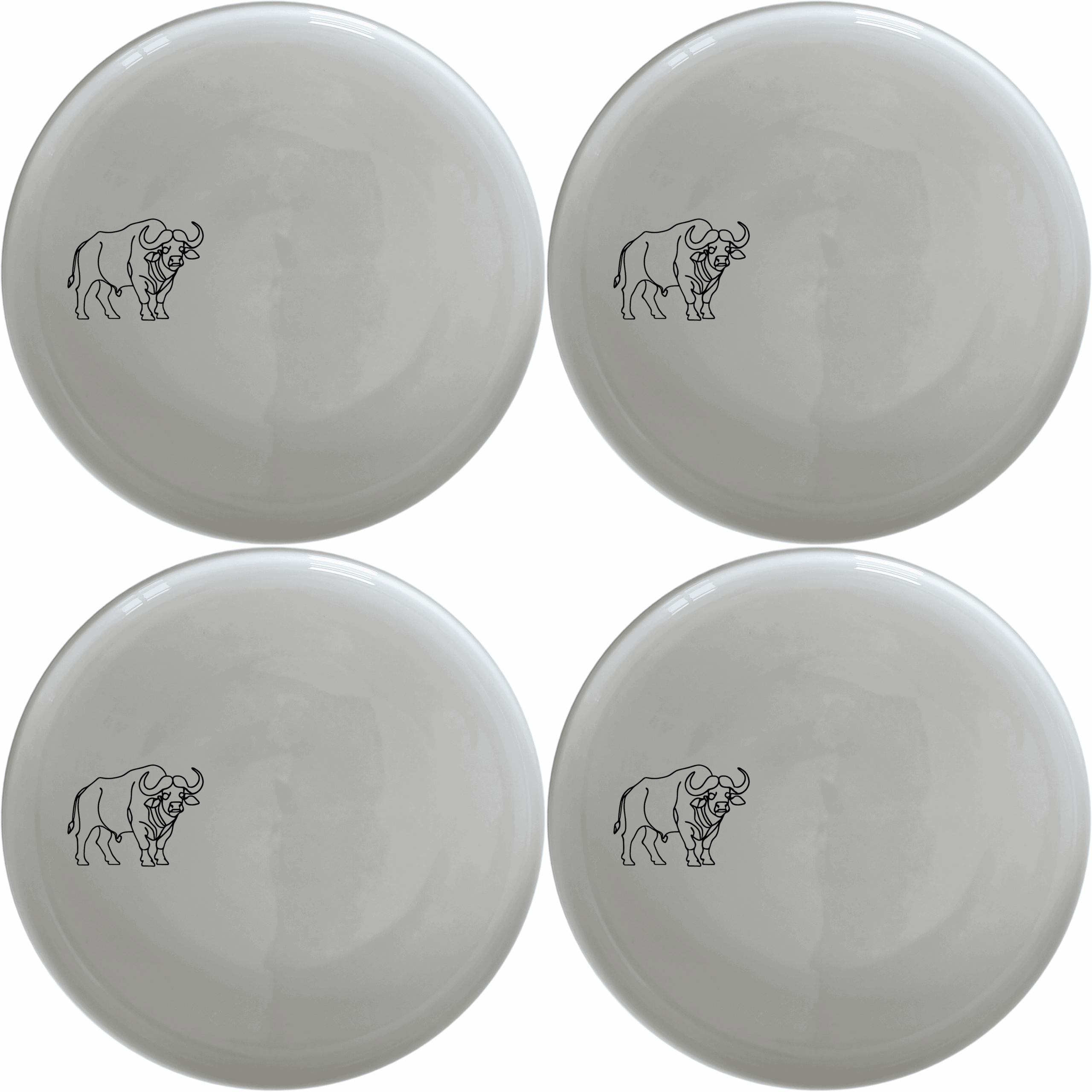 The Buffalo Silhouette Side Plate Set of 4 features a striking silhouette design, perfect for modern and rustic dining settings.