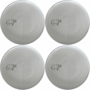 The Silhouette African Buffalo Side Plate Set of 4 is a stylish and modern addition to any dining table, featuring a sleek and minimalist design.