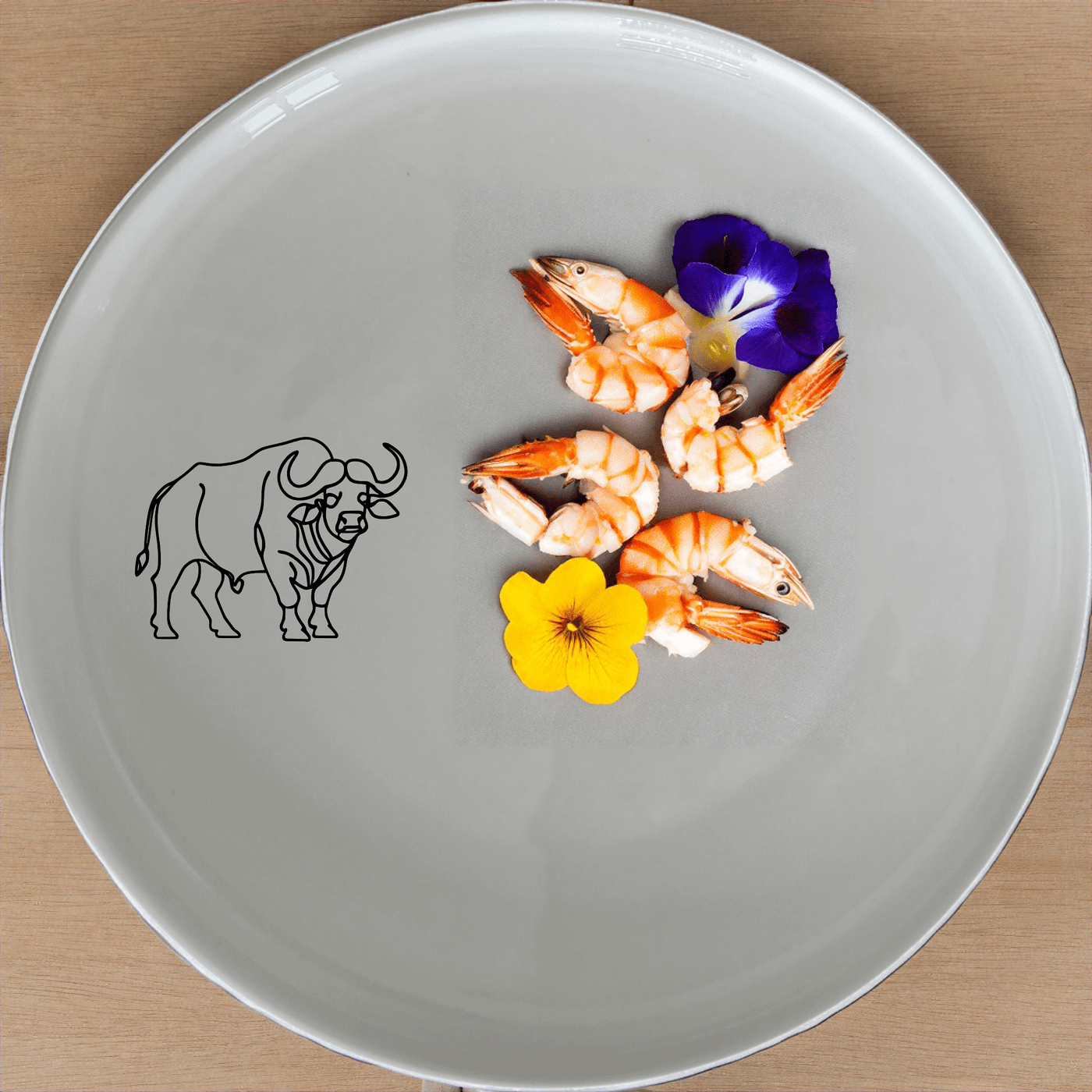 The Buffalo Silhouette Side Plate Set of 4 features a striking silhouette design, perfect for modern and rustic dining settings.