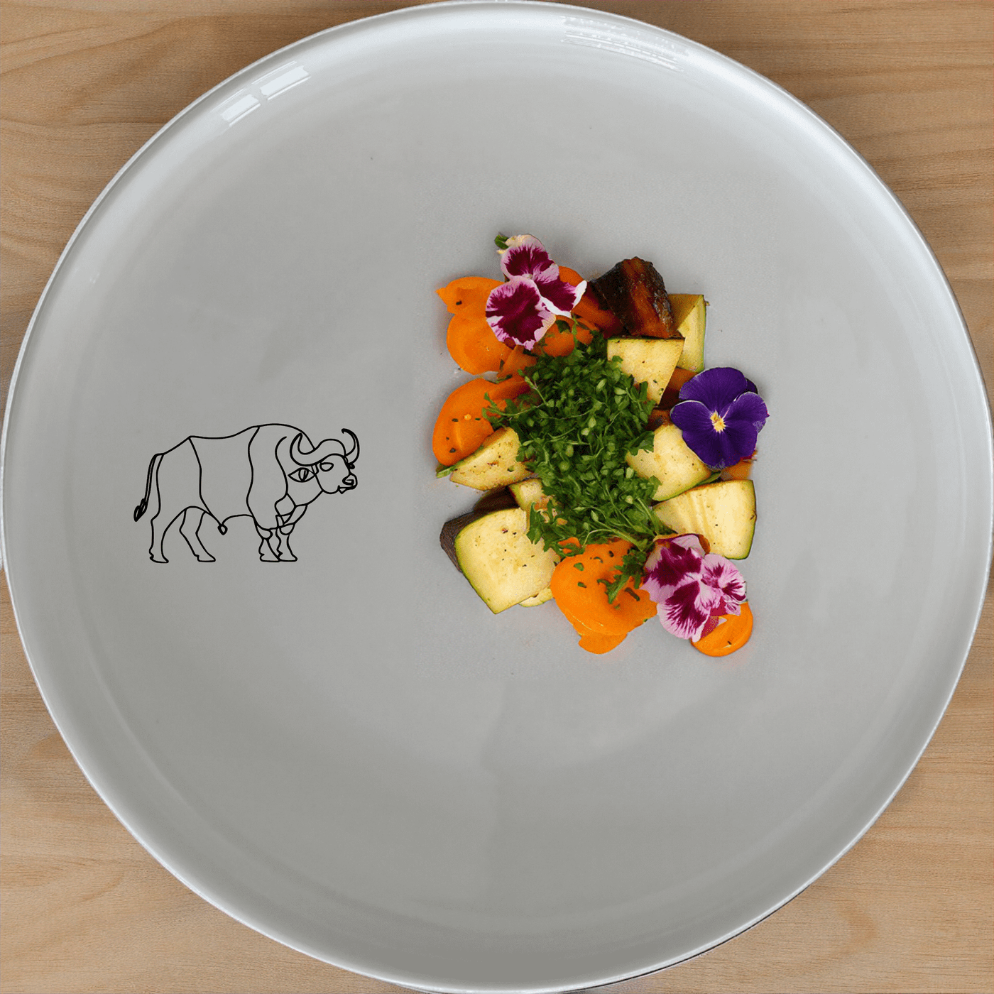 The Silhouette African Buffalo Side Plate Set of 4 is a stylish and modern addition to any dining table, featuring a sleek and minimalist design.