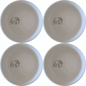 The Silhouette Big Five African Elephant Bowl Set of 4 features elegant designs perfect for any dining occasion.