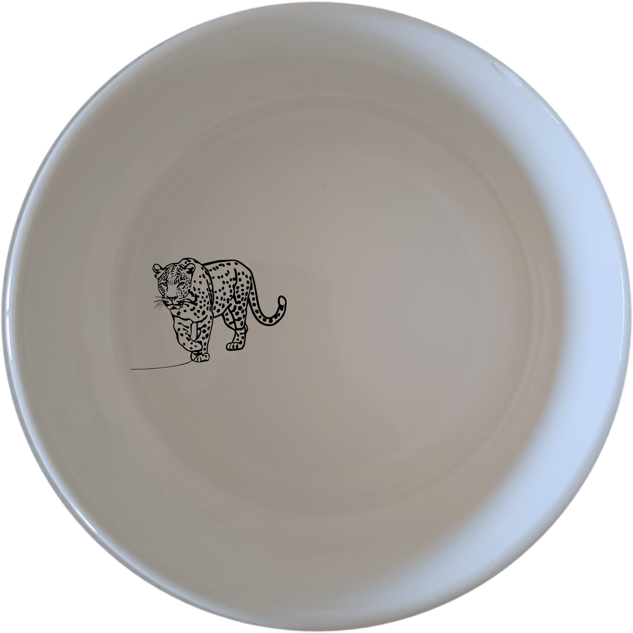 The Silhouette Big Five African Leopard Bowl Set of 4 features elegant leopard designs on white ceramic bowls, perfect for a stylish dining experience.