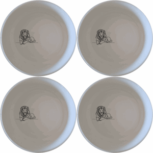 The African Lion Bowl Set of 4 features a sleek silhouette design, perfect for modern dining and everyday use.
