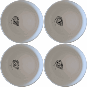 The African Lion Silhouette Bowl Set of 4 features a striking design perfect for modern homes. Crafted from durable ceramic, these bowls are microwave and dishwasher safe, making them ideal for everyday use.
