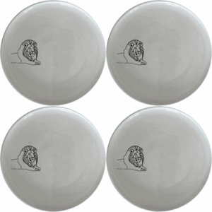 The African Lion Dinner Plate Set of 4 features a sleek silhouette design, perfect for modern dining and everyday use.