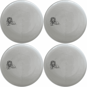 The African Lion Side Plate Set of 4 features a sleek silhouette design, perfect for modern dining and everyday use.