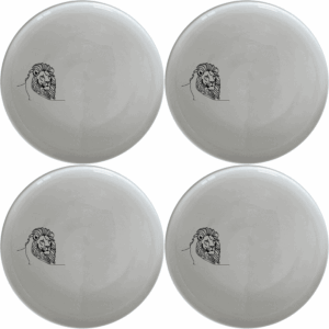 The African Lion Side Plate Set of 4 adds a touch of wild elegance to your dining table. Crafted from premium ceramic, these plates feature a sleek silhouette of the African lion, perfect for modern and nature-inspired interiors.