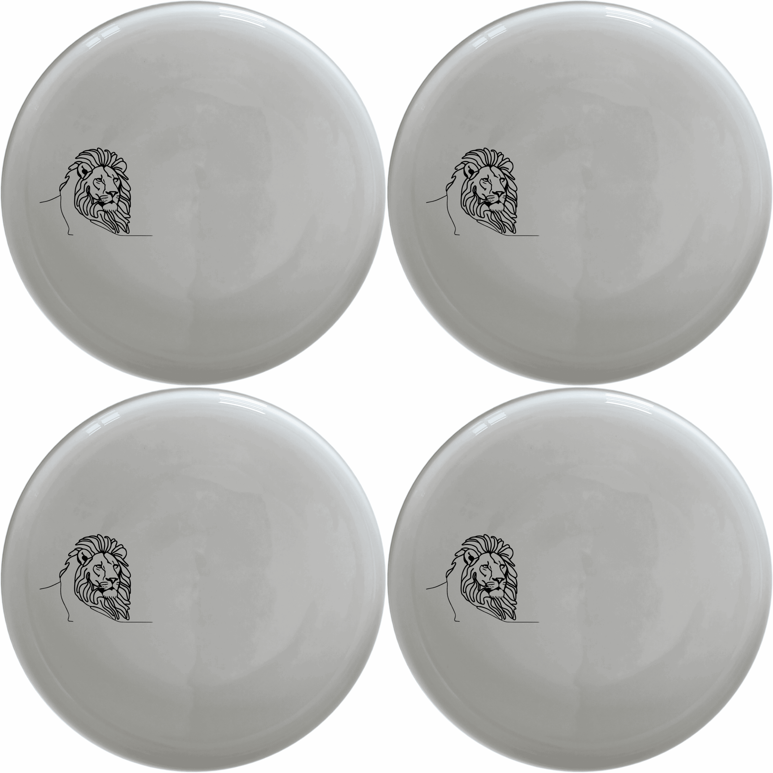 The African Lion Side Plate Set of 4 adds a touch of wild elegance to your dining table. Crafted from premium ceramic, these plates feature a sleek silhouette of the African lion, perfect for modern and nature-inspired interiors.