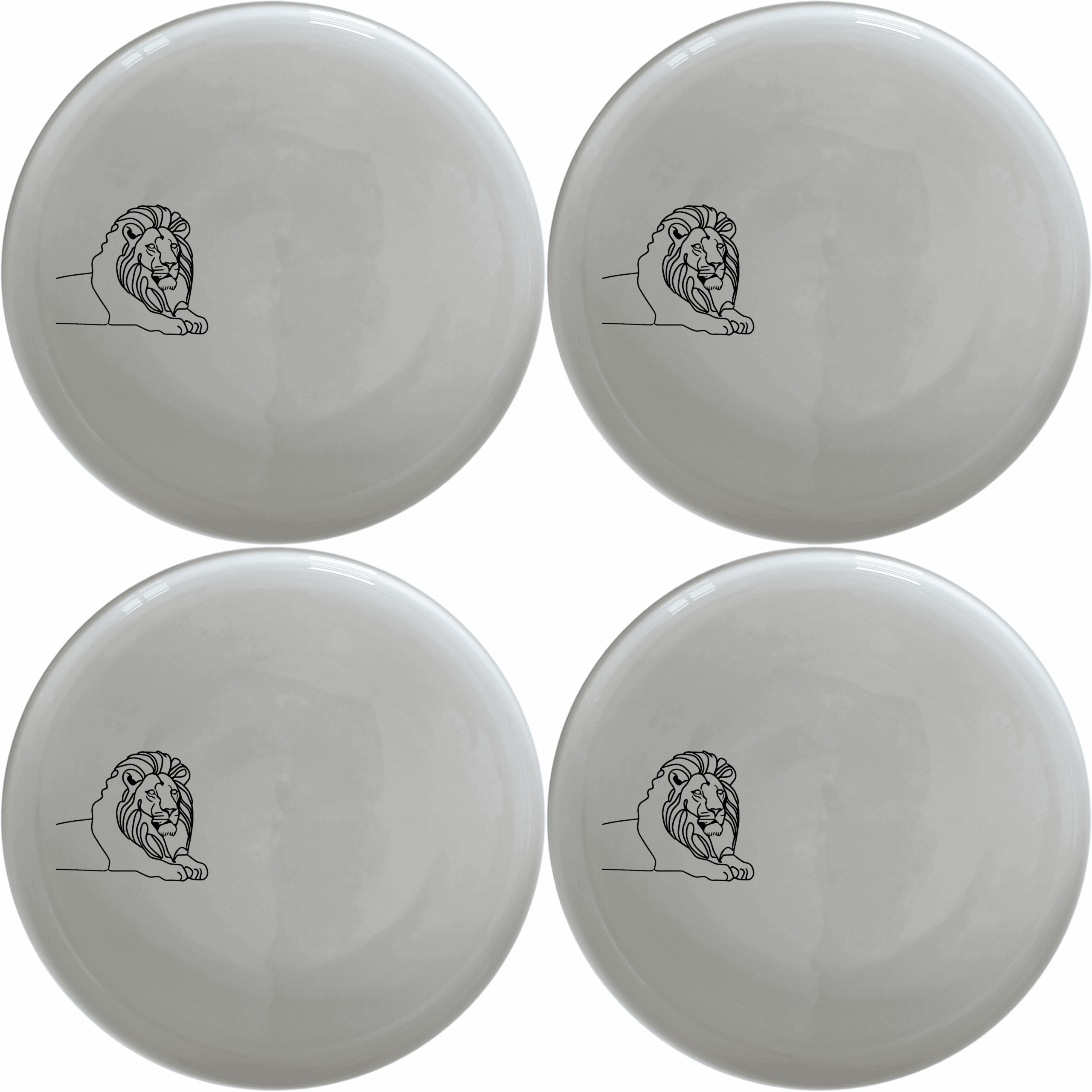 The African Lion Side Plate Set of 4 adds a touch of wild elegance to your dining table with its sleek silhouette design.