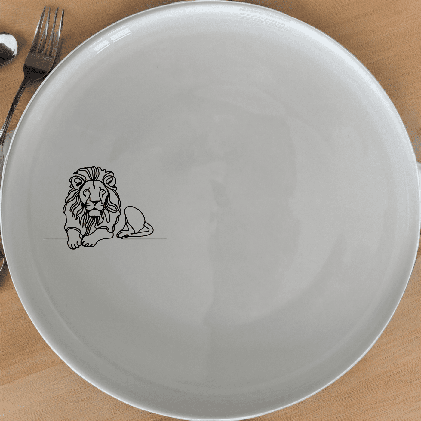 The African Lion Side Plate Set of 4 features a sleek silhouette design, perfect for modern dining and everyday use.