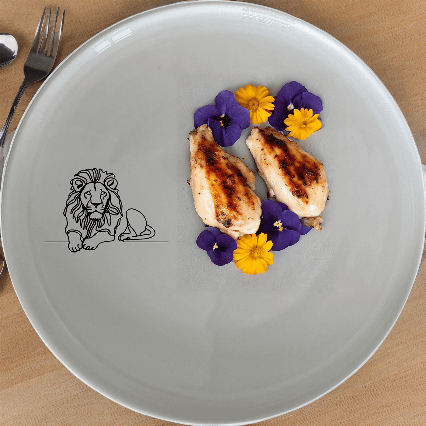The African Lion Side Plate Set of 4 features a sleek silhouette design, perfect for modern dining and everyday use.