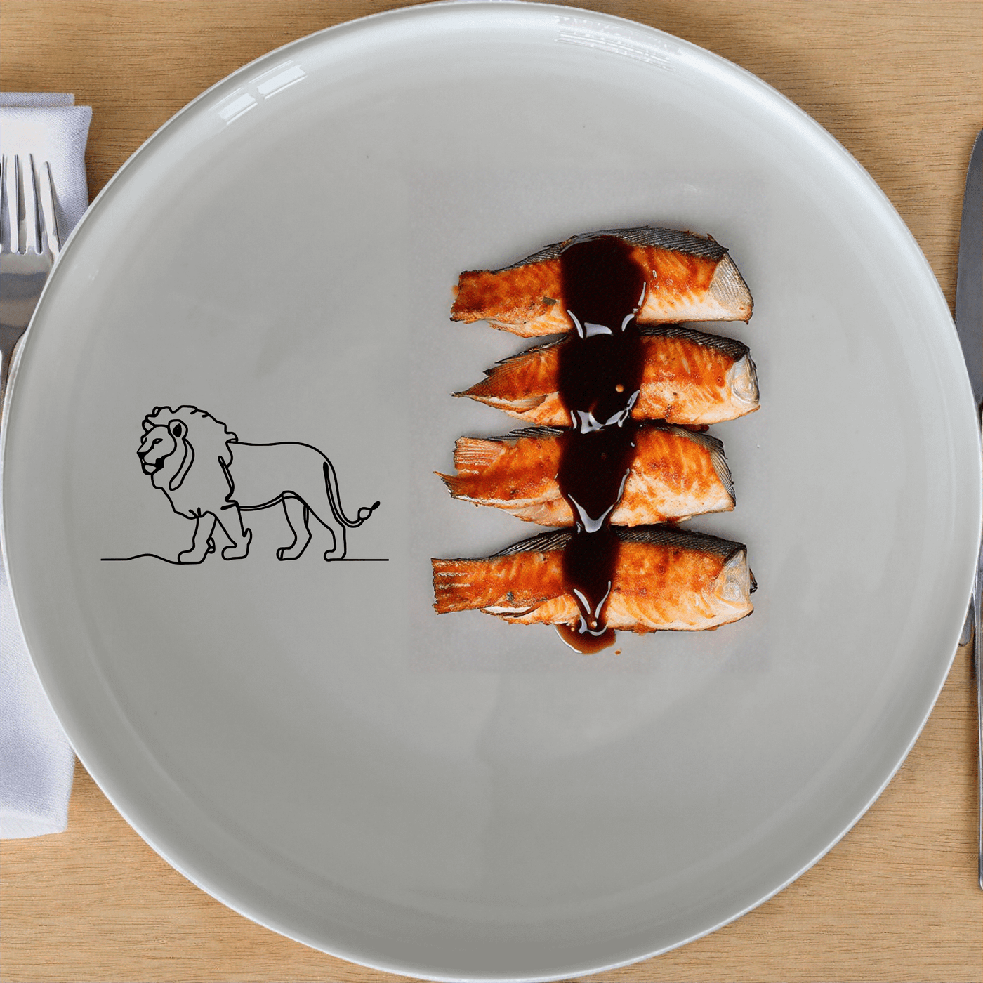 African Lion Side Plate Set of 4 offers a sleek, modern design perfect for any dining table. Crafted from durable ceramic, these plates feature a minimalist silhouette of the African lion, adding a touch of wildlife elegance to your meals.