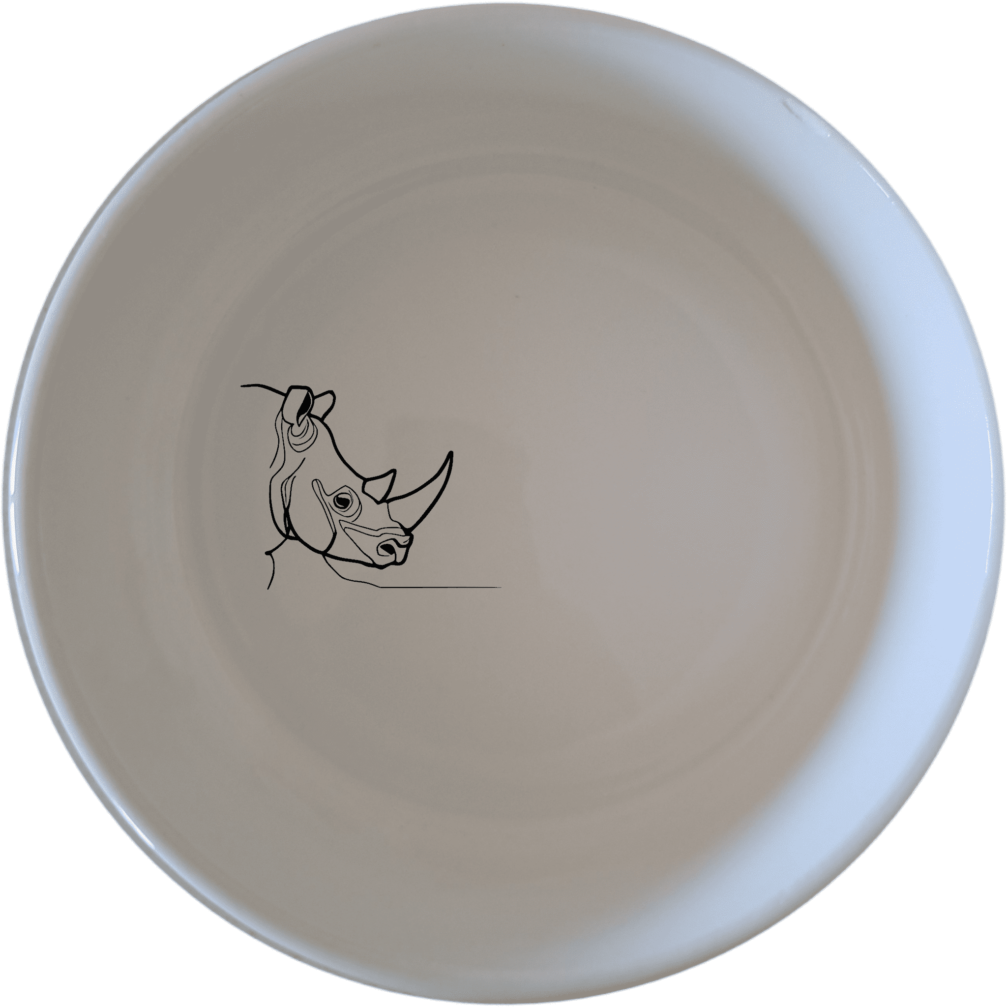 The Silhouette Big Five African Rhino Bowl Set of 4 features a minimalist design with an elegant silhouette of an African rhino, perfect for modern and stylish dining.