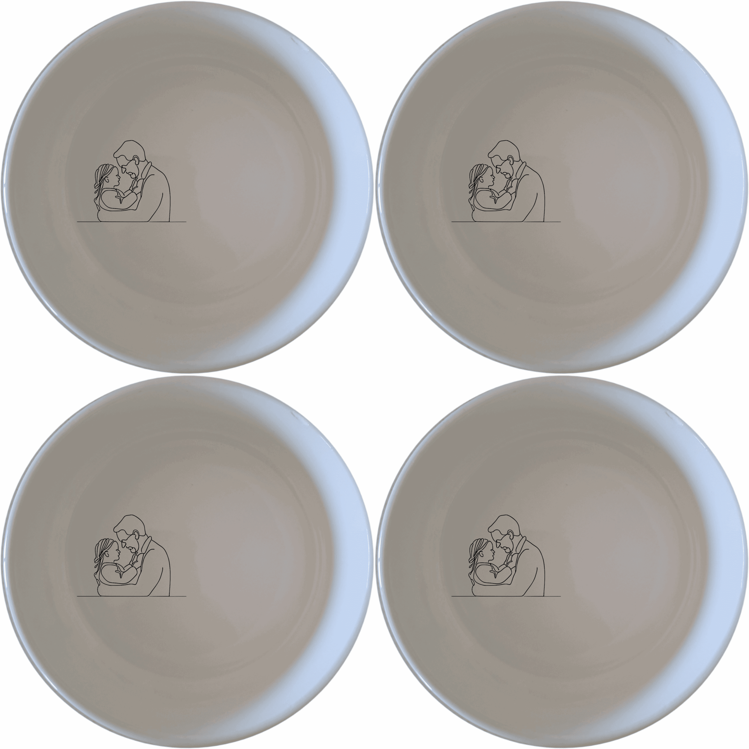 The Sillohette Father Daughter Bowl Set of 4 - Range 2 is a charming and elegant addition to any dining table, perfect for everyday use or special occasions.