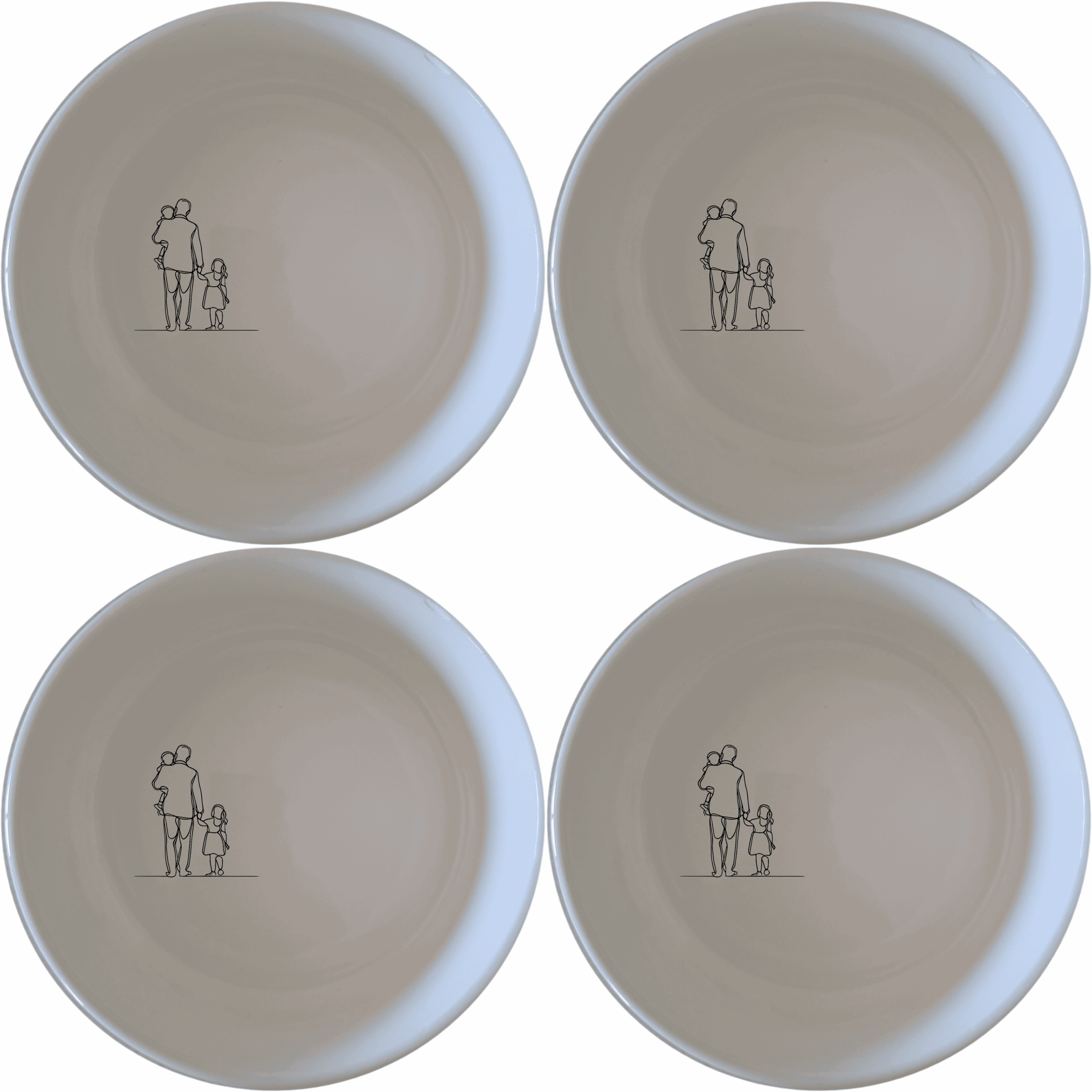 The Sillohette Father Daughter Bowl Set of 4 - Range 4 is a beautifully designed set of ceramic bowls perfect for everyday use or special occasions.