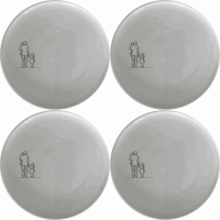 Sillohette Father Daughter Side Plate Set of 4 - Range 4 is a beautifully designed set of four 21cm white ceramic side plates featuring a laser-etched silhouette of a father and daughter. Perfect for everyday use or special occasions.